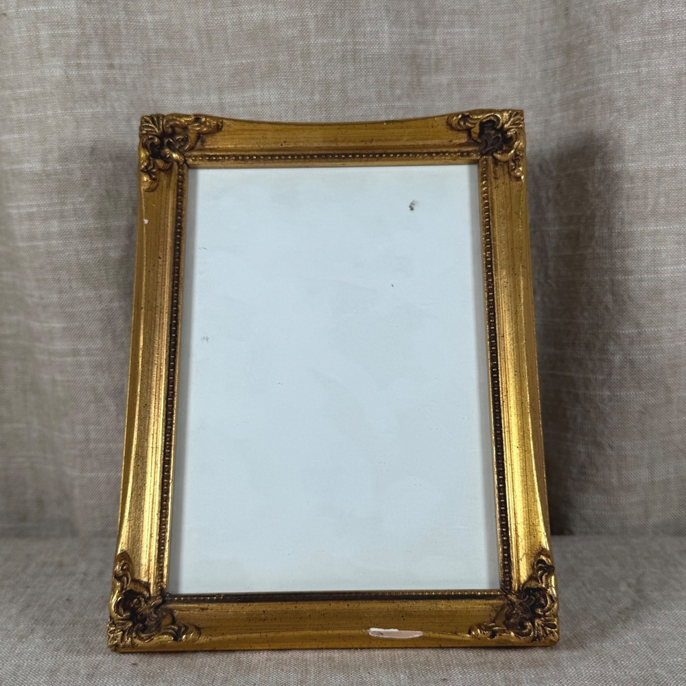Picture Frame Good Vintage Ornate Gold Baroque Scroll 4x6 Tabletop Wall Mount
